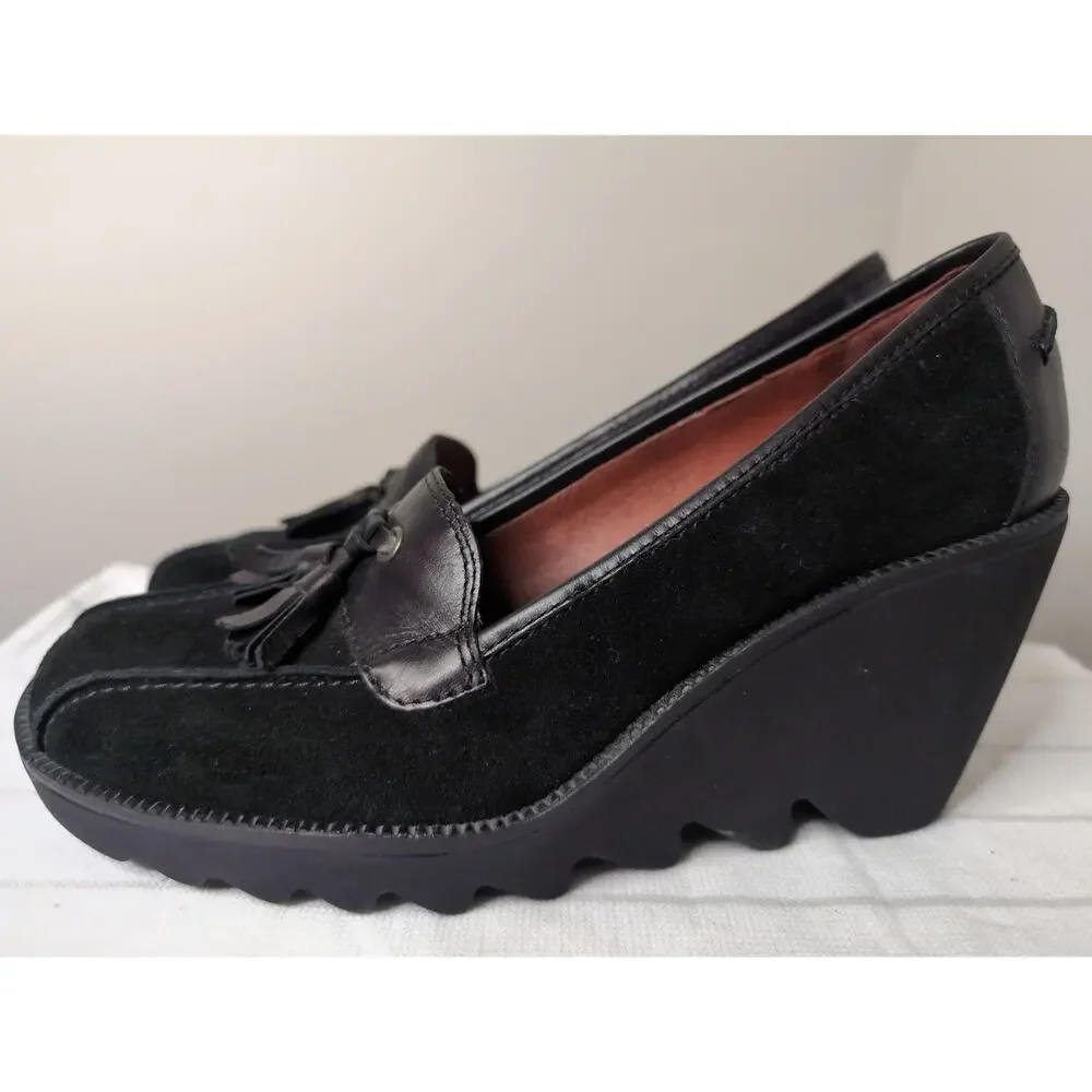 Donald J Pliner Il Baco Loafers 7 Black Suede Tassel Driving Shoes Italy